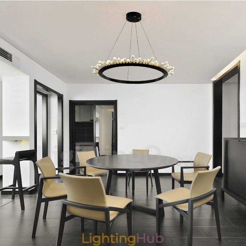 Modern Ring Shape Crystal Pendant Light