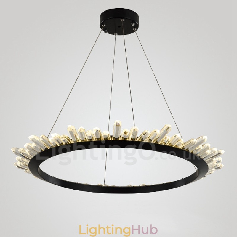 Modern Ring Shape Crystal Pendant Light