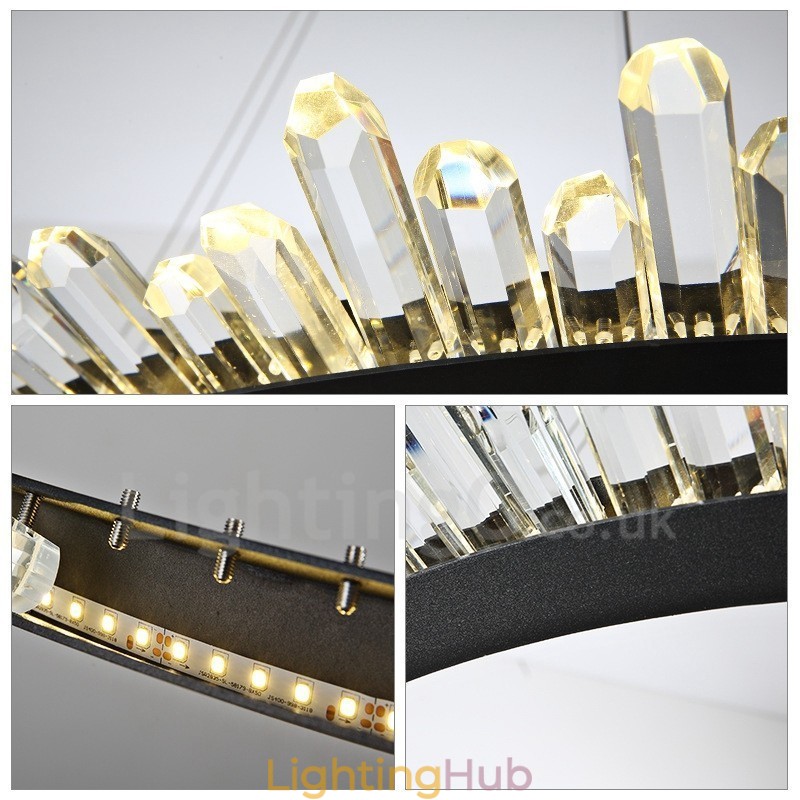 Modern Ring Shape Crystal Pendant Light