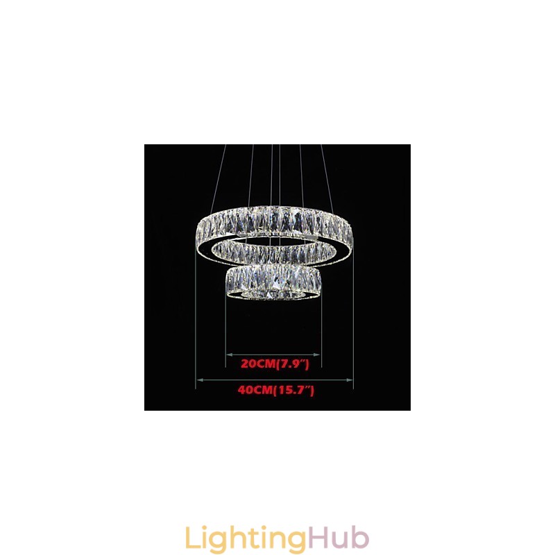 Crystal Chandelier Lights Modern Lighting Two Rings D2040 K9 Large Crystal Home Ceiling Light Fixtures