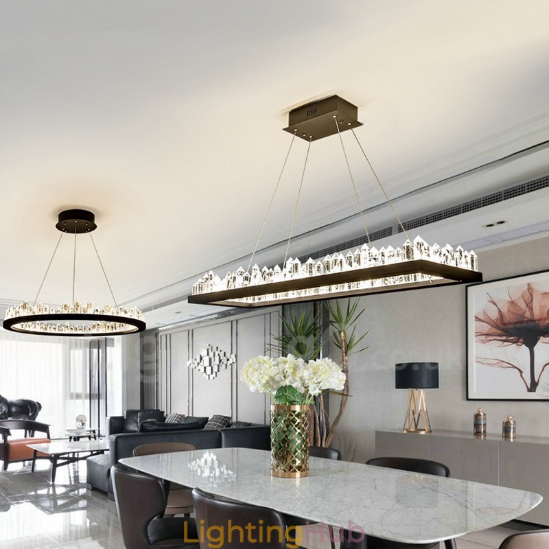 Newest Design Rectangle Crystal Pendant Light