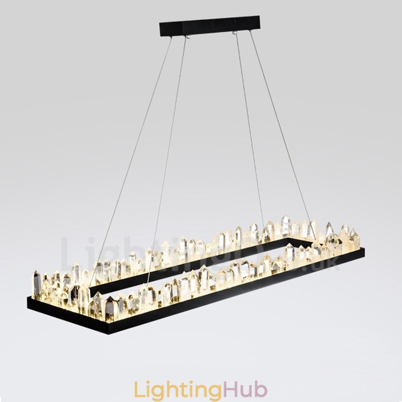 Newest Design Rectangle Crystal Pendant Light