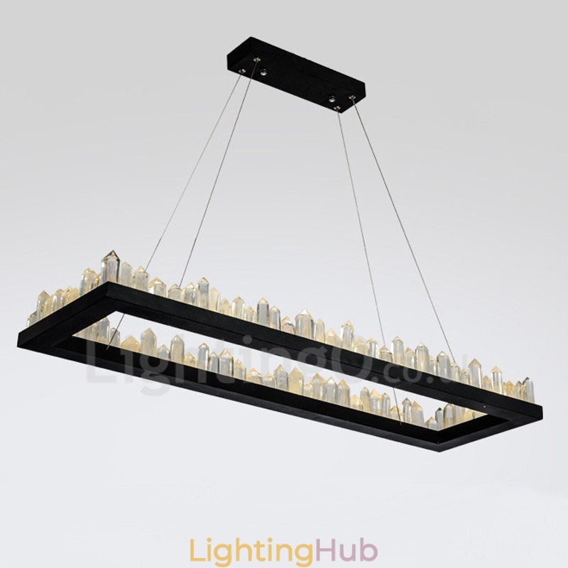 Newest Design Rectangle Crystal Pendant Light