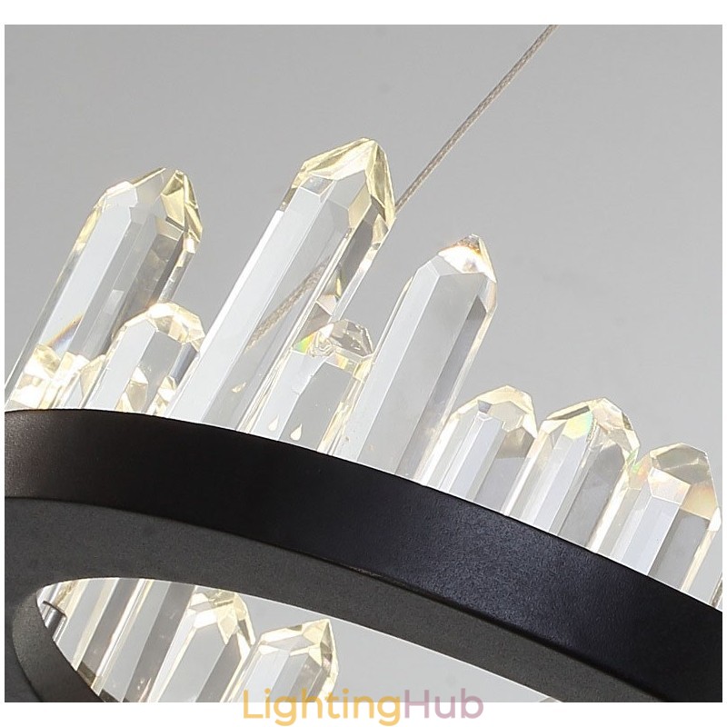 Modern Fashion Double Circle Crystal Pendant Light