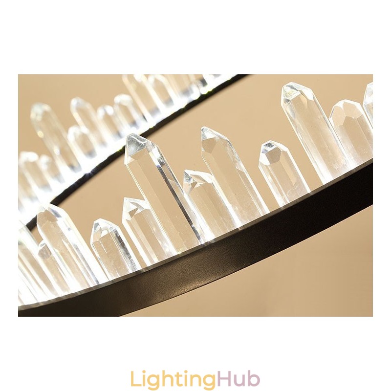 Modern Fashion Double Circle Crystal Pendant Light