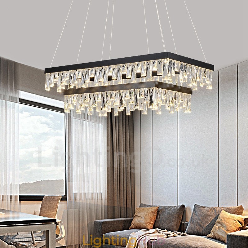 Nordic Crystal Pendant Light Rectangular Atmosphere Pendant Light Postmodern Lighting