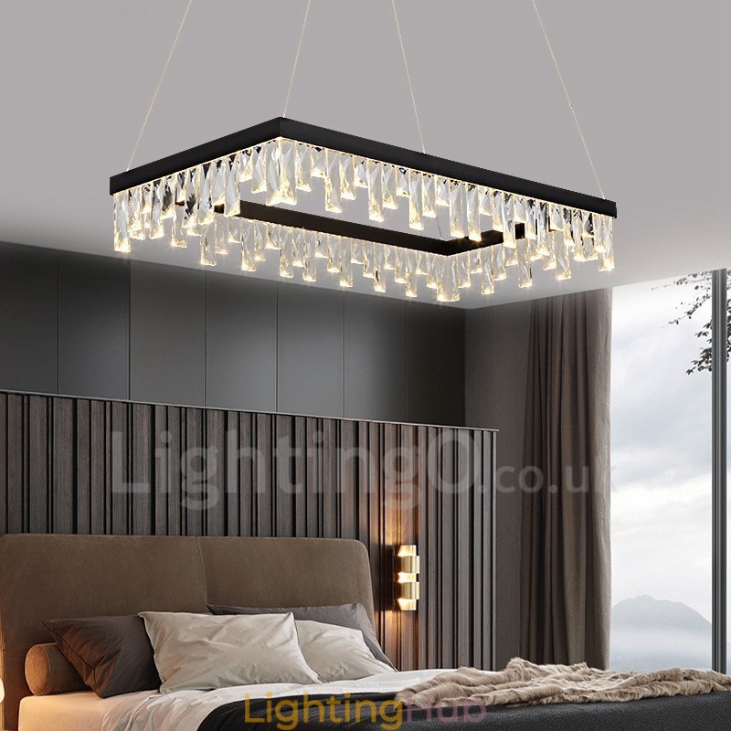 Nordic Crystal Pendant Light Rectangular Atmosphere Pendant Light Postmodern Lighting