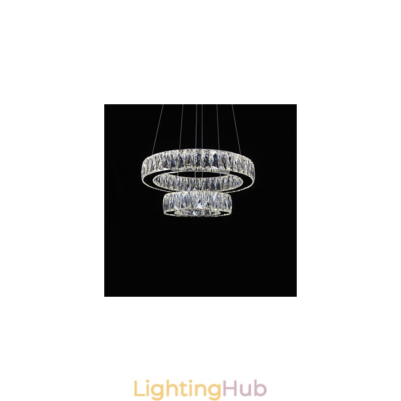 Crystal Chandelier Lights Modern Lighting Two Rings D2040 K9 Large Crystal Home Ceiling Light Fixtures