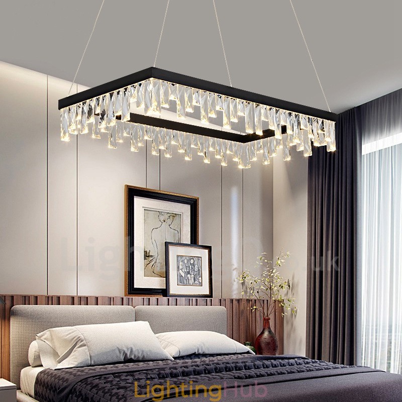 Nordic Crystal Pendant Light Rectangular Atmosphere Pendant Light Postmodern Lighting