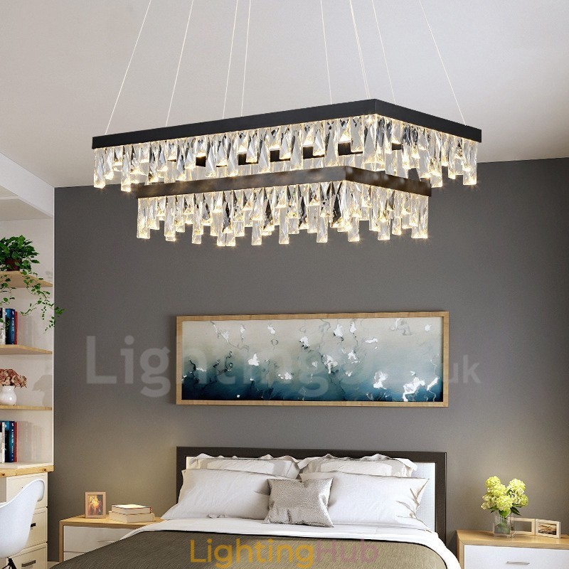 Nordic Crystal Pendant Light Rectangular Atmosphere Pendant Light Postmodern Lighting