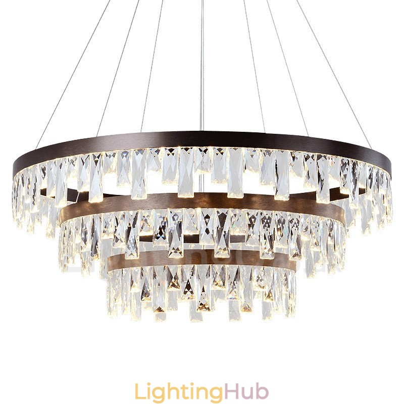 Modern Circle Design Crystal Pendant Light