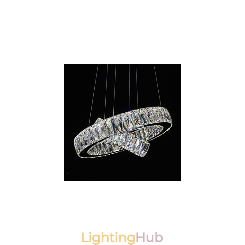 Crystal Chandelier Lights Modern Lighting Two Rings D2040 K9 Large Crystal Home Ceiling Light Fixtures