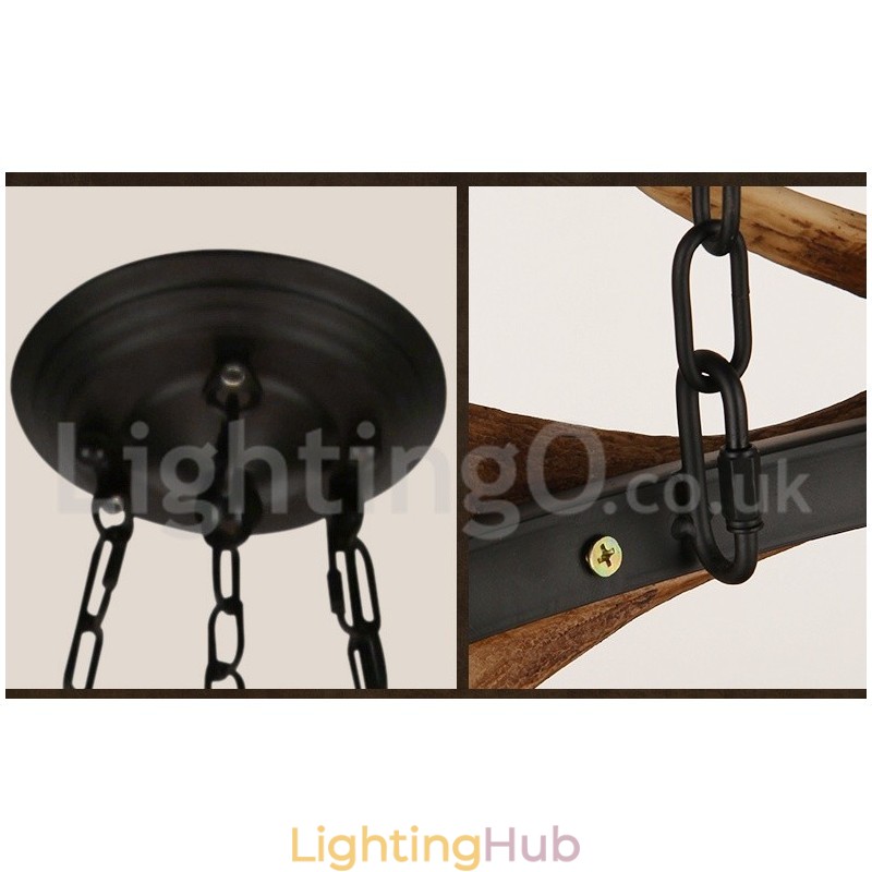 6 Light Rustic Ring Antler Chandelier