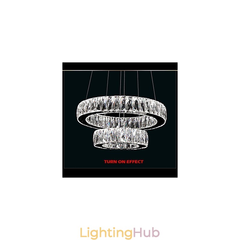 Crystal Chandelier Lights Modern Lighting Two Rings D2040 K9 Large Crystal Home Ceiling Light Fixtures