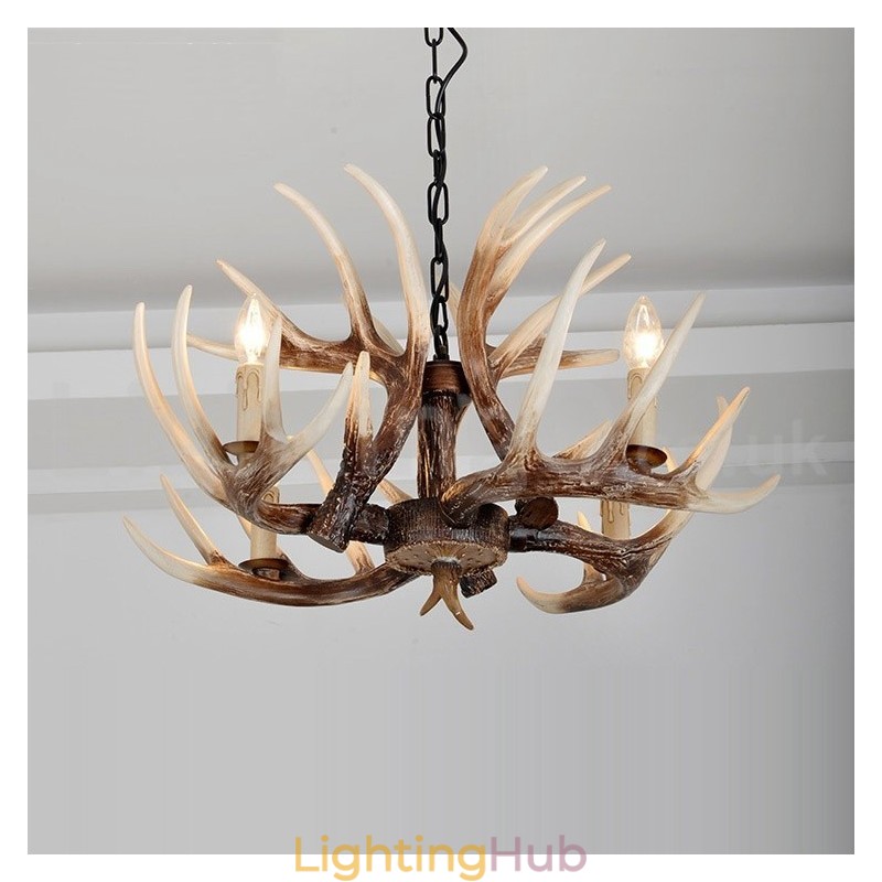 4 Light Rustic Artistic Retro Antler Antique Chandelier