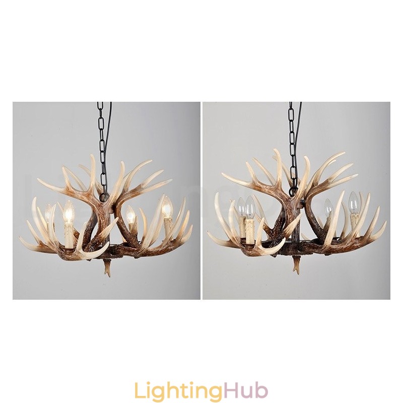 4 Light Rustic Artistic Retro Antler Antique Chandelier