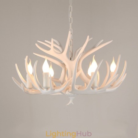 6 Light Rustic Artistic Retro Antler White Chandelier 6 Light Rustic Artistic Retro Antler White Chandelier