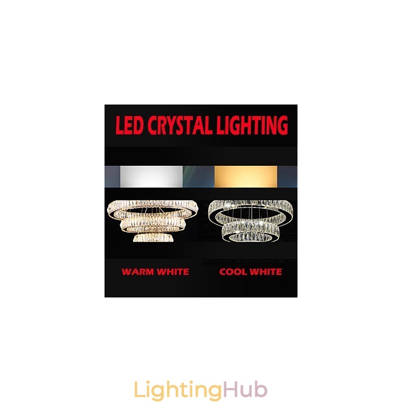 Crystal Chandelier Lights Modern Lighting Two Rings D2040 K9 Large Crystal Home Ceiling Light Fixtures