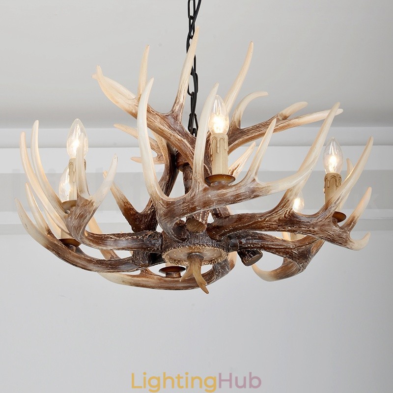 6 Light Rustic Artistic Retro Antler Vintage Chandelier