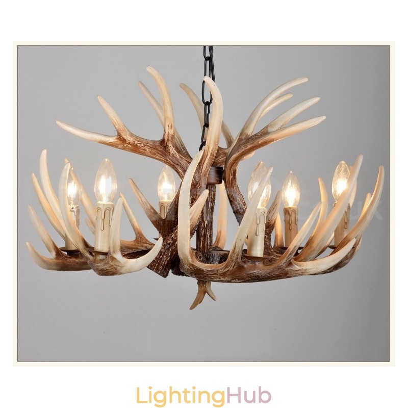 6 Light Rustic Artistic Retro Antler Vintage Chandelier