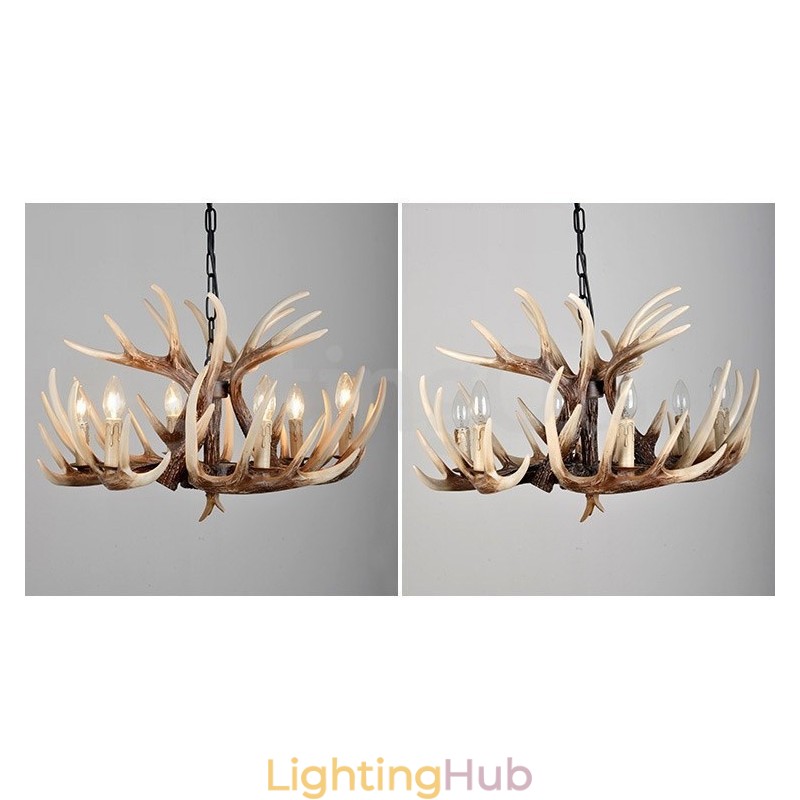 6 Light Rustic Artistic Retro Antler Vintage Chandelier