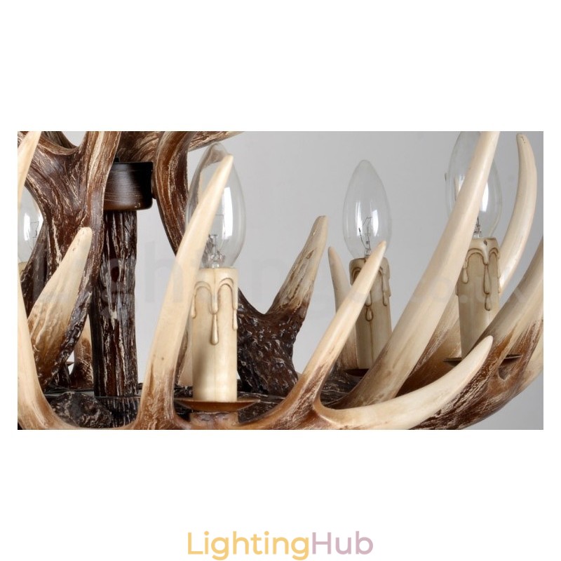 6 Light Rustic Artistic Retro Antler Vintage Chandelier