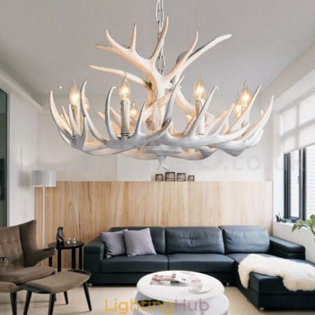 9 Light Rustic Artistic Retro Antler White Chandelier 9 Light Rustic Artistic Retro Antler White Chandelier