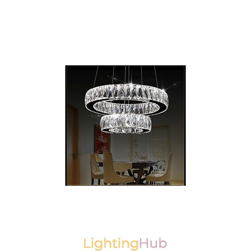 Crystal Chandelier Lights Modern Lighting Two Rings D2040 K9 Large Crystal Home Ceiling Light Fixtures