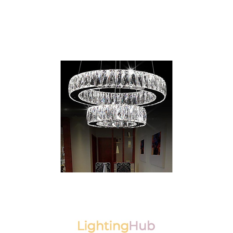 Crystal Chandelier Lights Modern Lighting Two Rings D2040 K9 Large Crystal Home Ceiling Light Fixtures