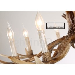 6 Light Rustic Artistic Retro Antler Vintage Candle Chandelier