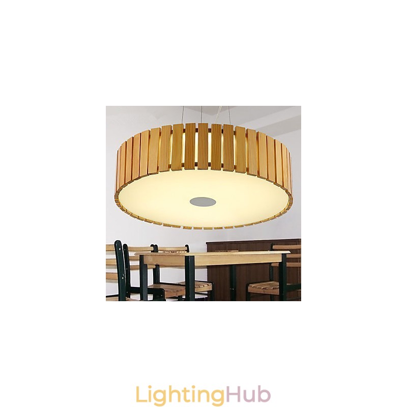 Chandelier Mini Style Lantern Wood Bamboo