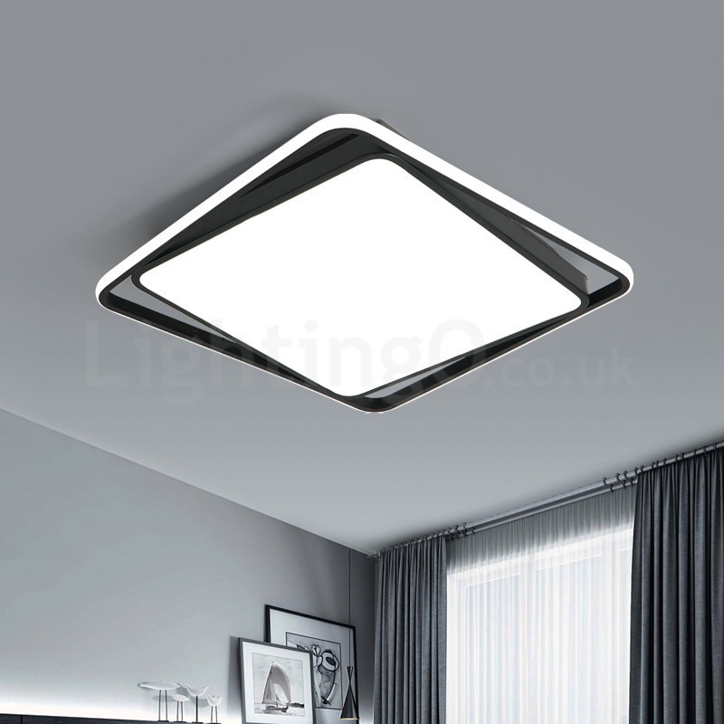 Modern Exquisite Black White Square Flush Mount Ceiling lamp