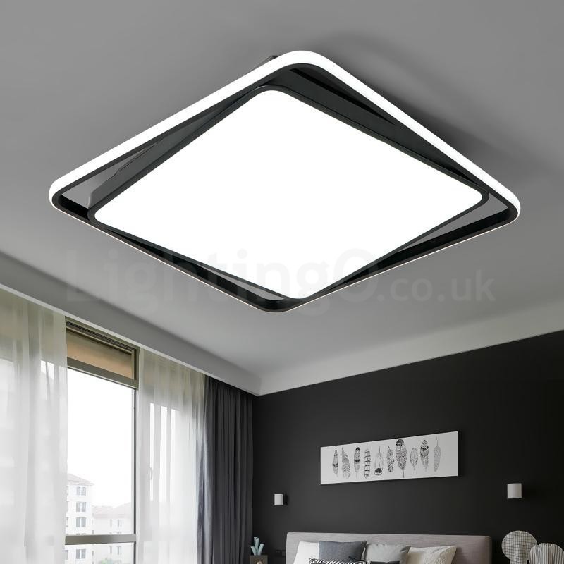 Modern Exquisite Black White Square Flush Mount Ceiling lamp