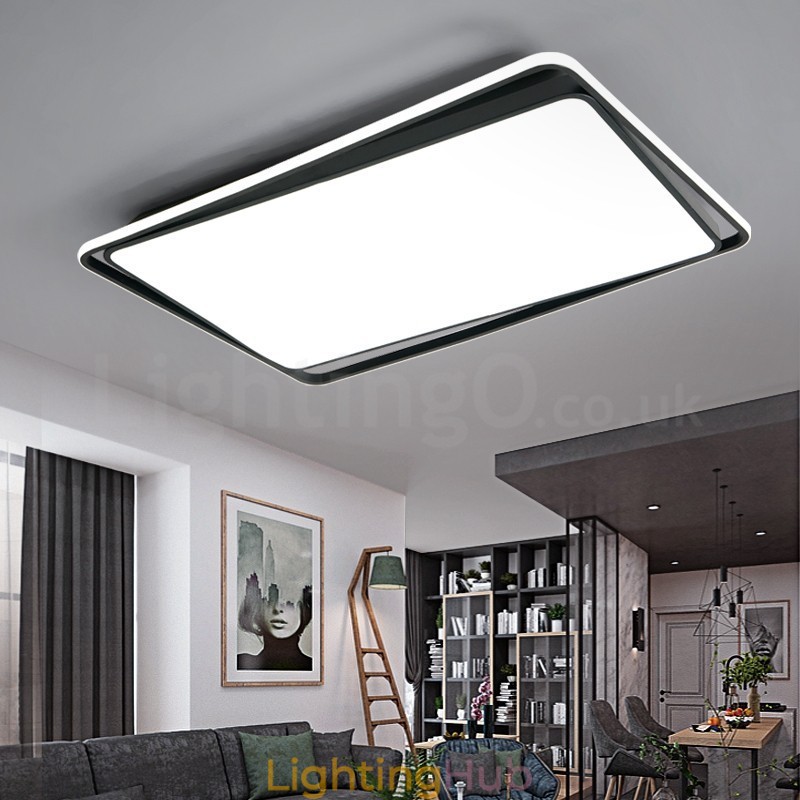 Modern Fashion Black White Rectangle Flush Mount Ceiling lamp