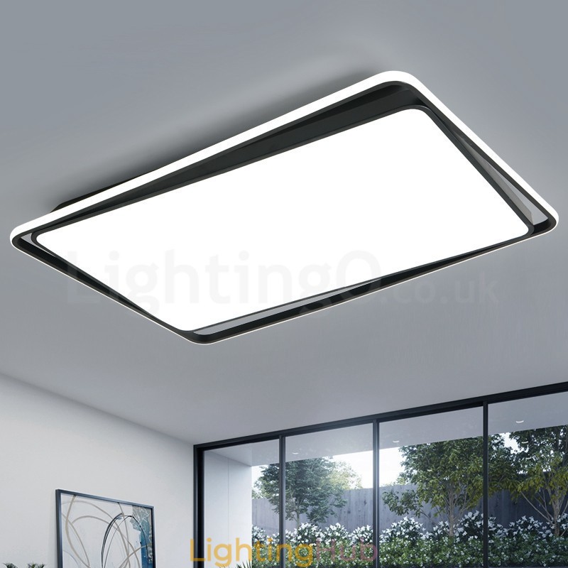 Modern Fashion Black White Rectangle Flush Mount Ceiling lamp