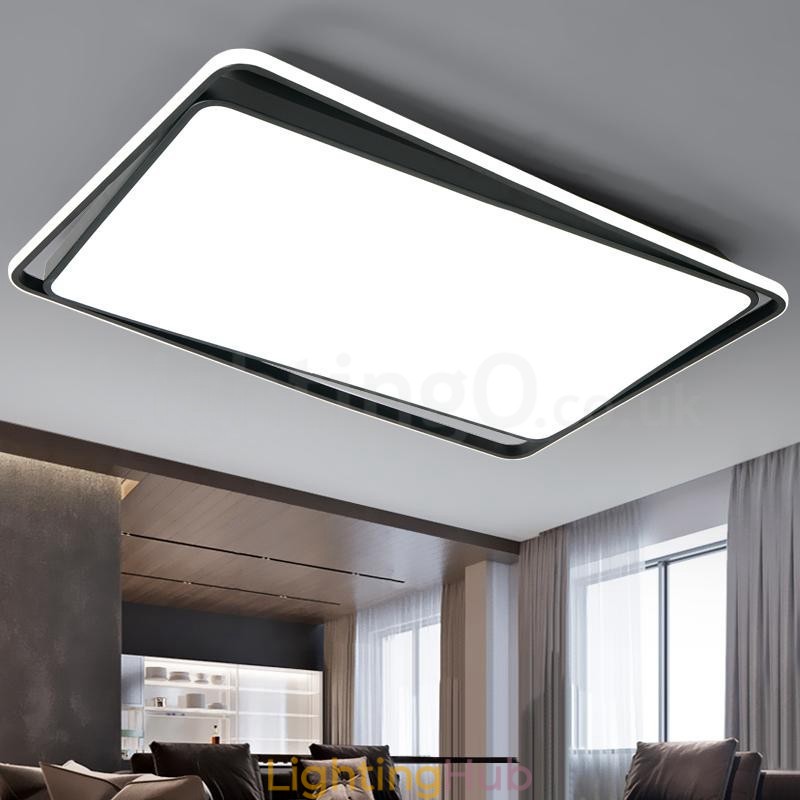 Modern Fashion Black White Rectangle Flush Mount Ceiling lamp