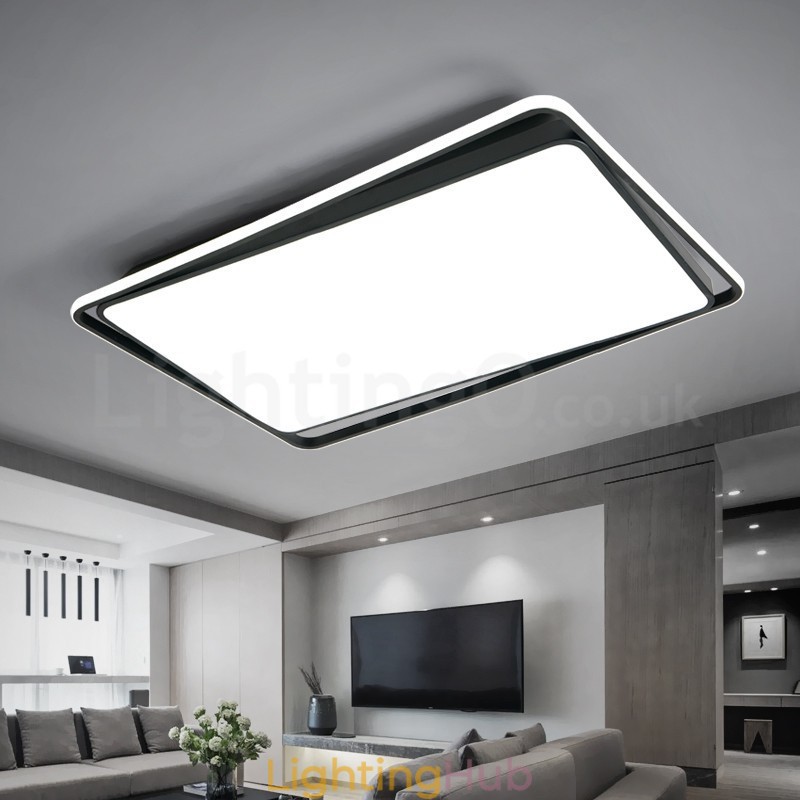 Modern Fashion Black White Rectangle Flush Mount Ceiling lamp