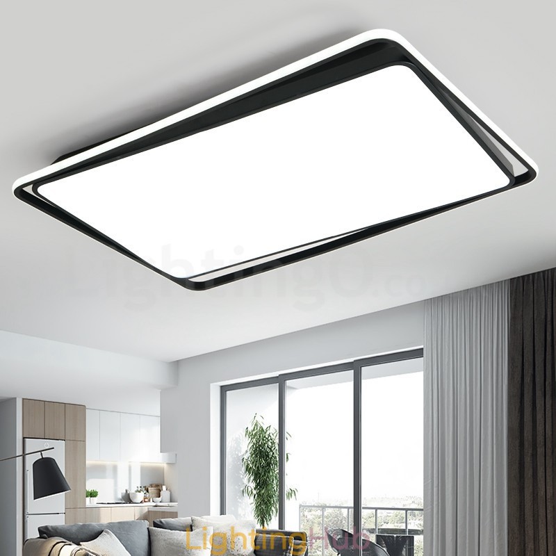 Modern Fashion Black White Rectangle Flush Mount Ceiling lamp