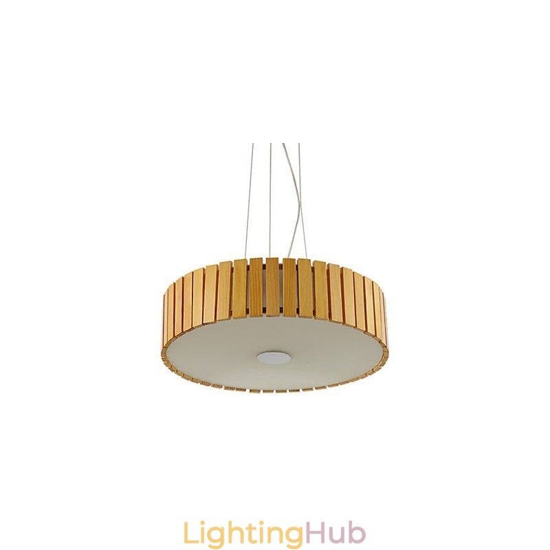 Chandelier Mini Style Lantern Wood Bamboo
