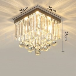 Modern Square Crystal Flush Mount Ceiling Lights