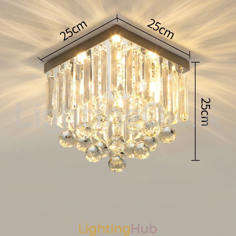 Modern Square Crystal Flush Mount Ceiling Lights
