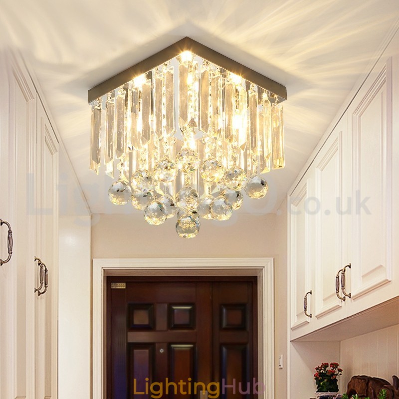 Modern Square Crystal Flush Mount Ceiling Lights