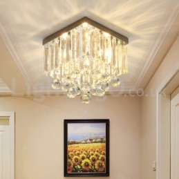 Modern Square Crystal Flush Mount Ceiling Lights