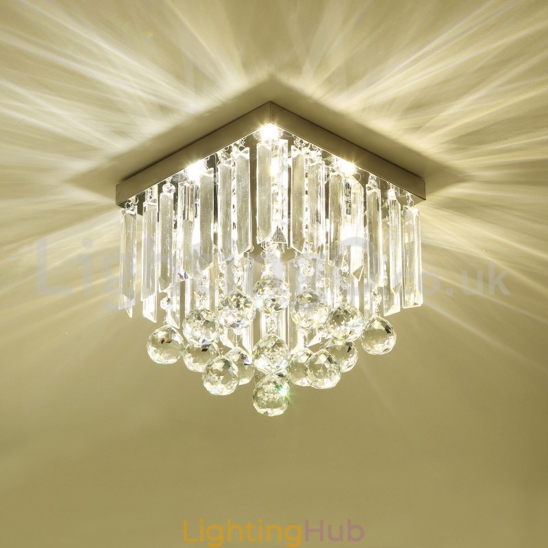 Modern Square Crystal Flush Mount Ceiling Lights
