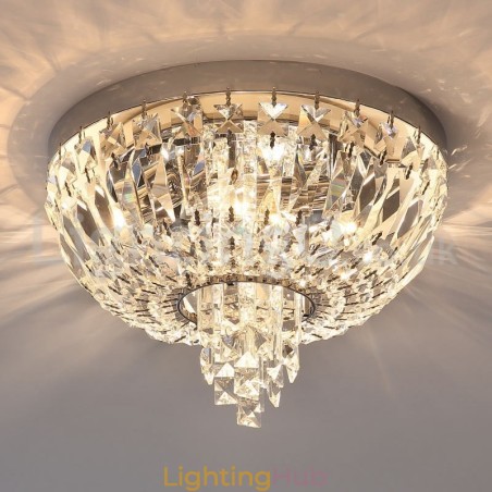 Contemporary Exquisite Round Flush Mount Crystal Ceiling Lights Contemporary Exquisite Round Flush Mount Crystal Ceiling Lights