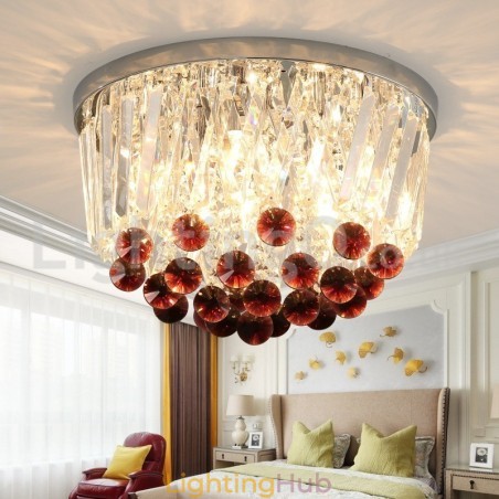 Contemporary Round Flush Mount Crystal Ceiling Lights Contemporary Round Flush Mount Crystal Ceiling Lights