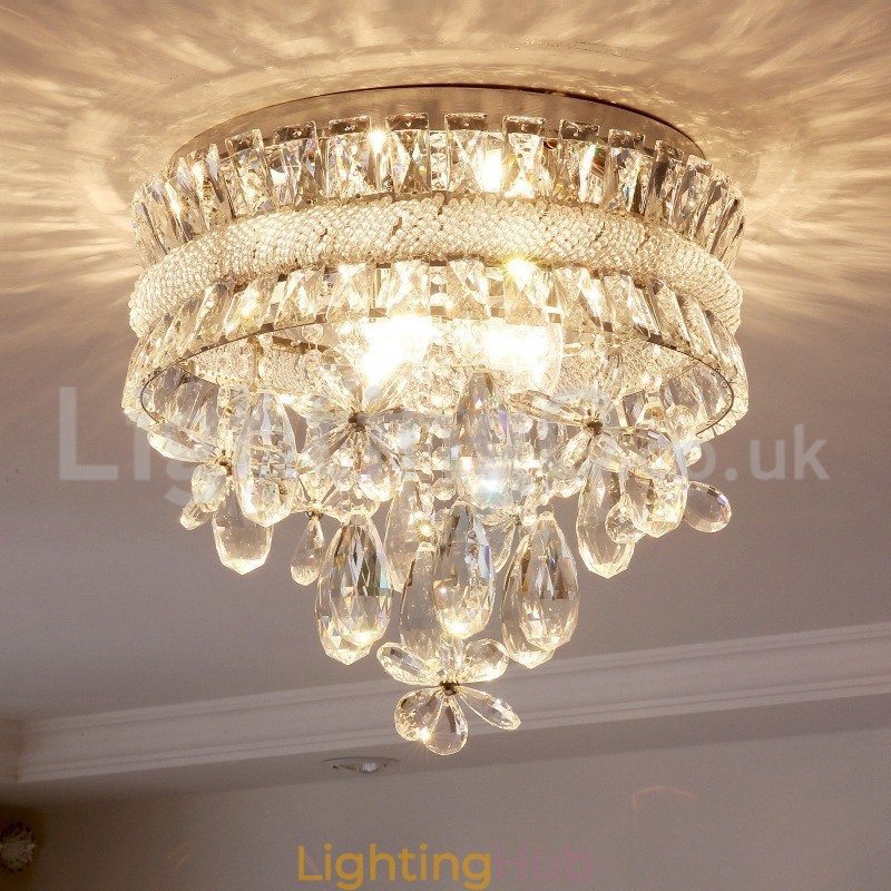 Cheap Modern 40CM Round Flush Mount Crystal Ceiling Lights