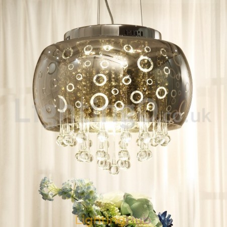 Modern 40CM Round Glass Lamp Shade Crystal Pendant Light Modern 40CM Round Glass Lamp Shade Crystal Pendant Light