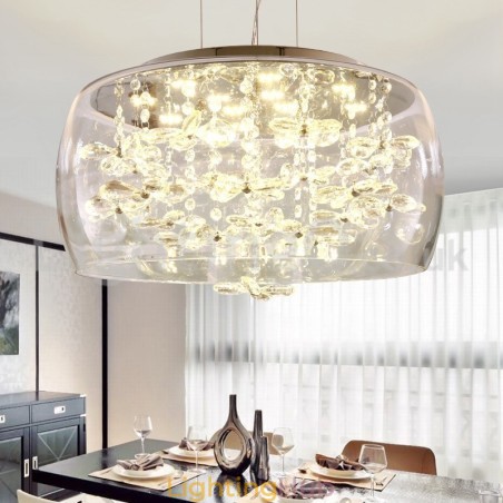 Modern 40CM 50CM Round Clear Glass Lamp Shade Crystal Pendant Light Modern 40CM 50CM Round Clear Glass Lamp Shade Crystal Pendant Light