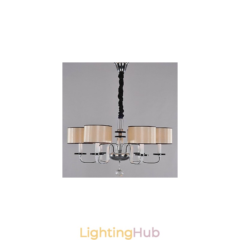 Modern Contemporary Crystal Chrome Metal Chandelier